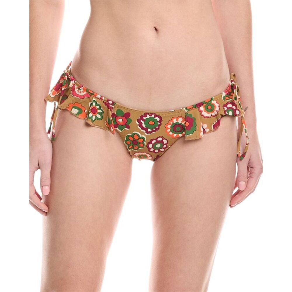 Montce Womens  Uno Ruffle Bows Bikini Bottom, Brown